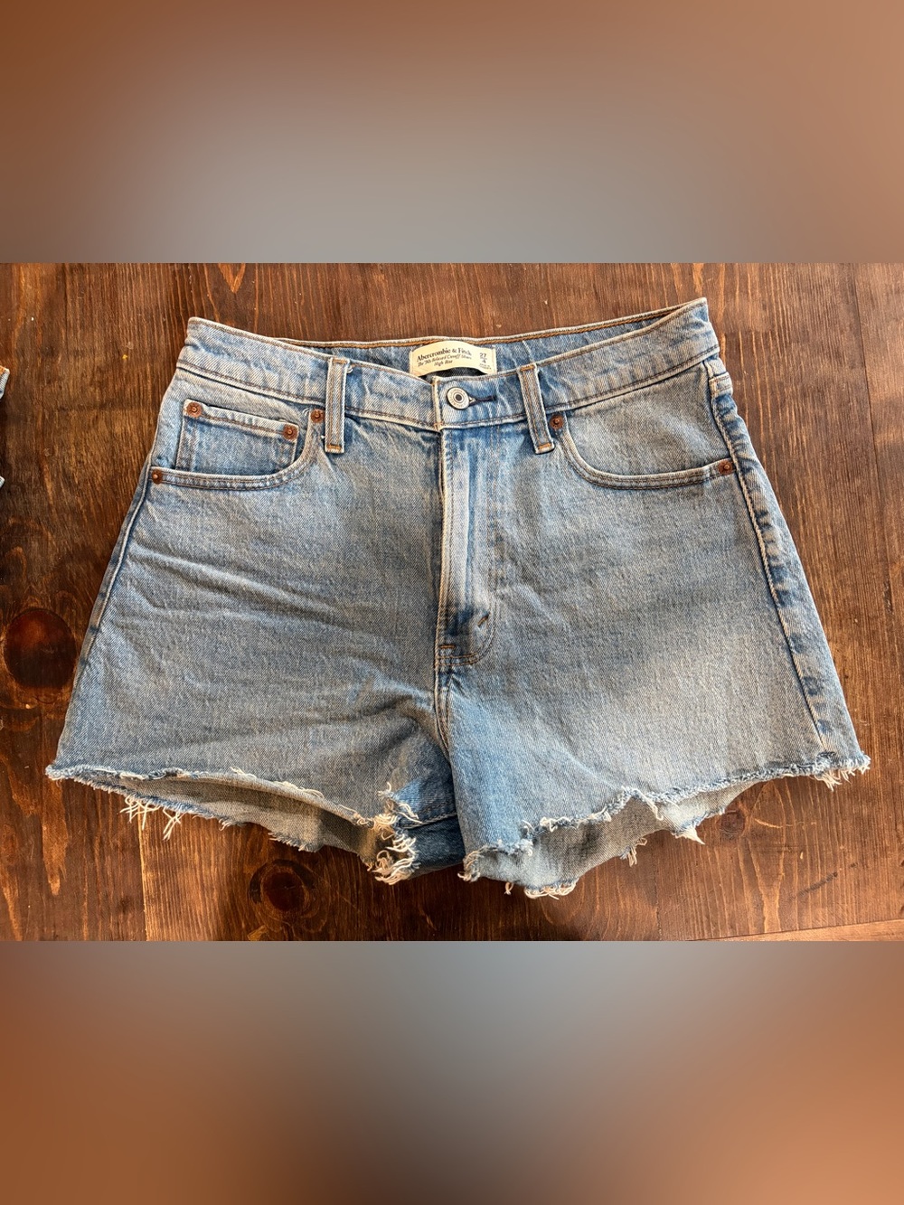 Abercrombie & Fitch Light Wash Denim Cutoff Shorts